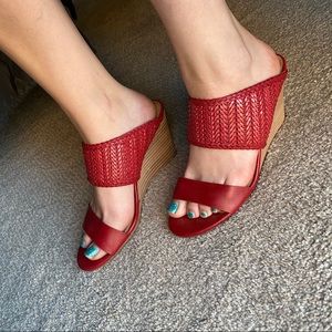 Report Red Wedge Sandals
